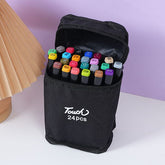 TouchHero Double-Sided Alcohol Based Markers (24 Pack) 1mm & 6mm Tips Simple Studio Art